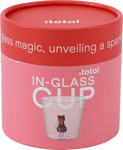 Verre inclusion Chat brun