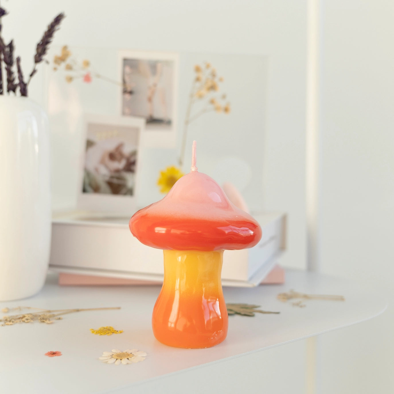 Bougie - Champignon rose/rouge/orange
