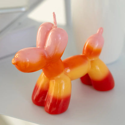 Bougie - Chiens rose/rouge/orange