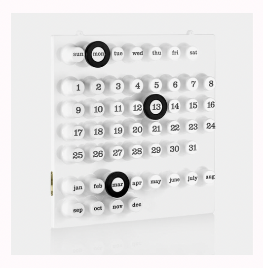 Calendrier perpétuel blanc