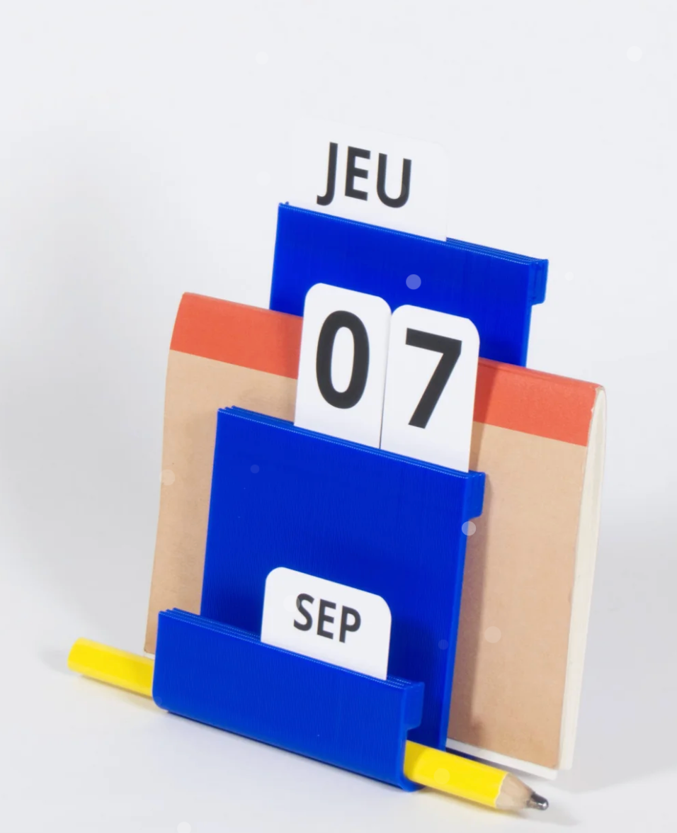 Calendrier perpétuel Warren & Laetitia bleu