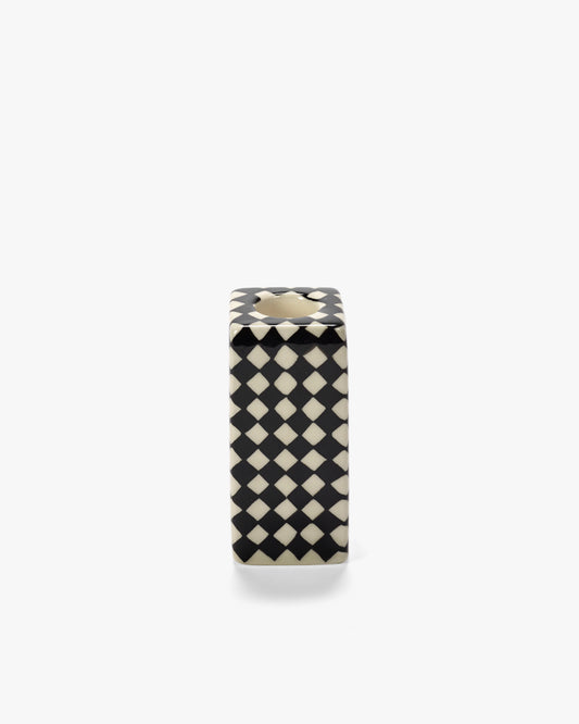 Bougeoir damier N/B - Les Objets Mouleversants - Surréalisme