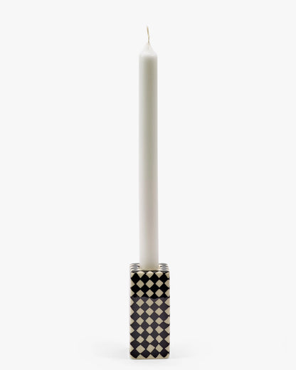 Bougeoir damier N/B - Les Objets Mouleversants - Surréalisme
