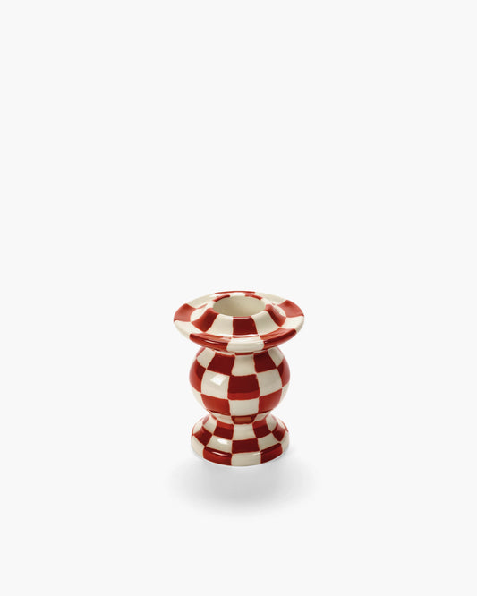 Bougeoir damier R/B - Les Objets Mouleversants - Surréalisme