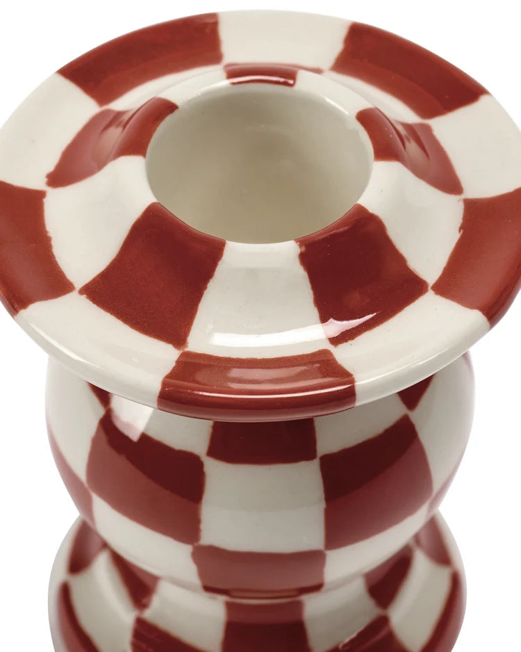 Bougeoir damier R/B - Les Objets Mouleversants - Surréalisme