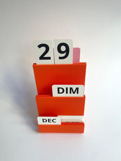 Calendrier perpétuel Warren & Laetitia orange