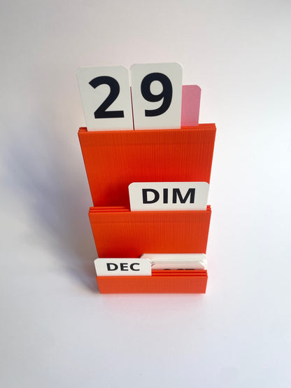 Calendrier perpétuel Warren & Laetitia orange