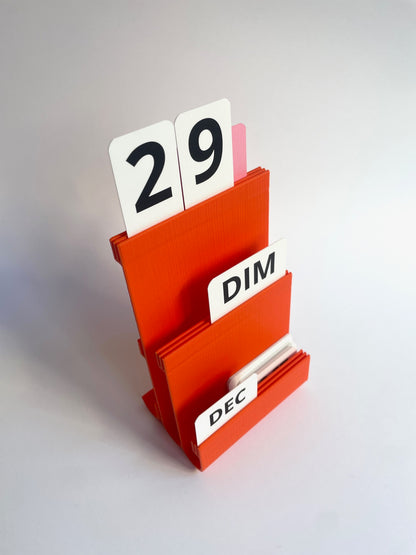 Calendrier perpétuel Warren & Laetitia orange