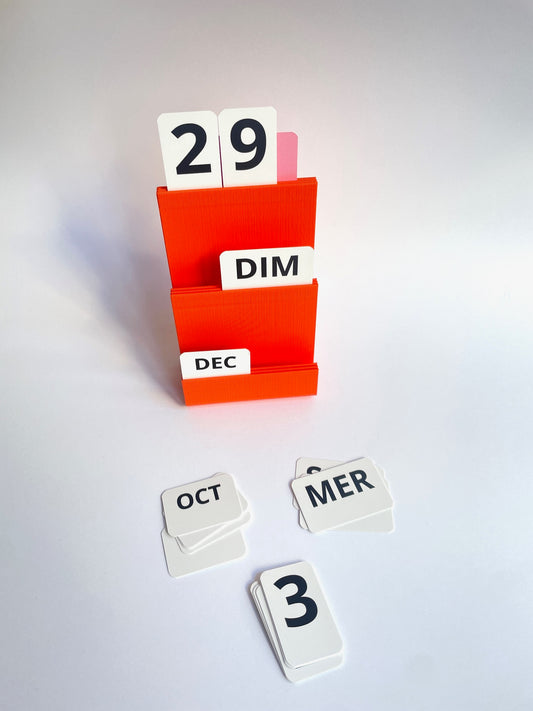 Calendrier perpétuel Warren & Laetitia orange