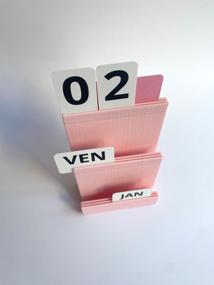 Calendrier perpétuel Warren & Laetitia rose